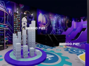 A 7-meter ceiling height 3D design for the "Apex" park (WRTP-010), showcasing the scale of this 390-person capacity park by Weiroo.