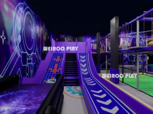 A 3D render of the entrance and main jump area for the 390-person capacity "Apex Adventure Park" (WRTP-010).