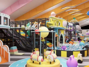 Full overview of "The Colossus" Mega Park System (WRTP-008), a 48,400 sq ft commercial trampoline park equipment solution by Weiroo.
