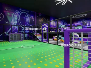 Detailed 3D render of the jump platform and entrance for the Weiroo "Galaxy" park (WRTP-011), a 450-person capacity park.