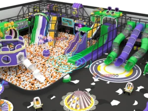 An alternate 3D render of the Weiroo Mega Maze (WRIP-009), a 5.5m high play structure with a capacity for 350 people, part of our commercial equipment line.