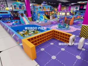 Detailed 3D render of the jump platform and entrance for the Weiroo "Mega Sport" Arena (WRTP-005), a 700-person capacity park.