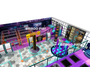 A detailed 3D design of the play events for the Pro Sport (WRTP-003), a large-scale 15,000 sq ft custom jump park by Weiroo.