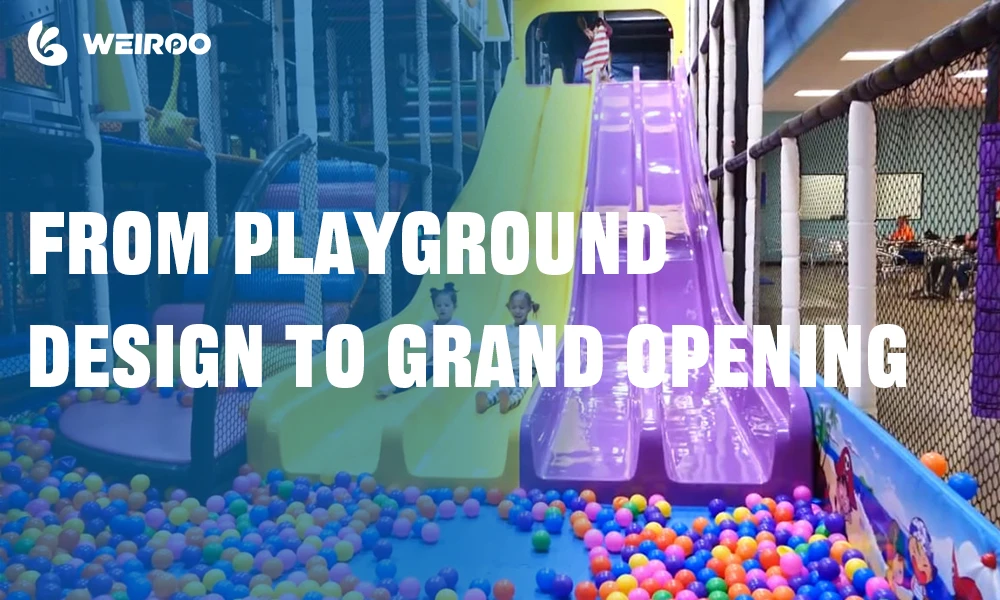 A comprehensive 3D design layout for commercial indoor playgrounds, representing the first crucial timeline step when working with a professional playground equipment supplier.