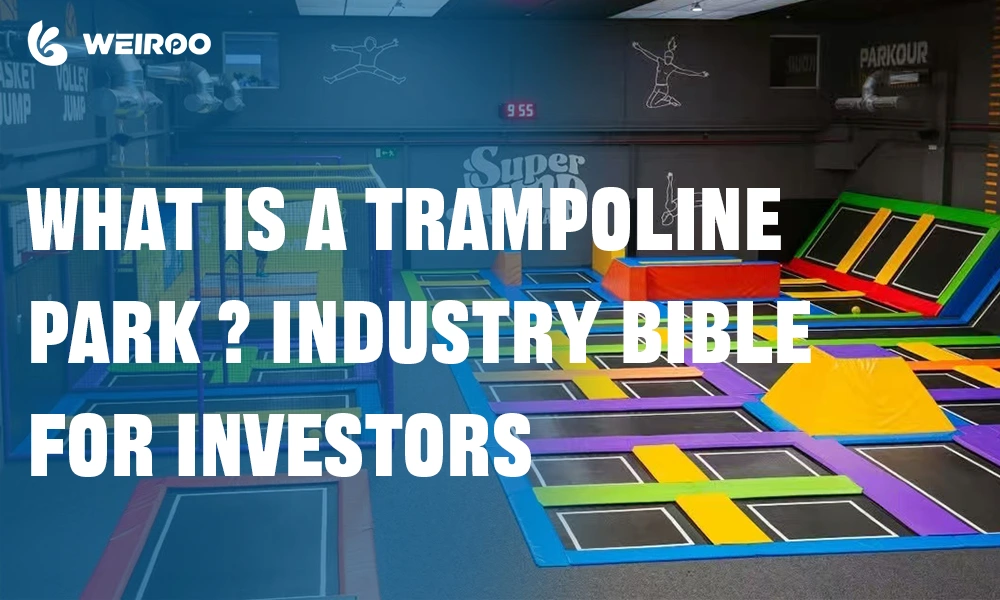 A modern commercial facility showing exactly what is a trampoline park, featuring a large main jump court and premium safety padding.