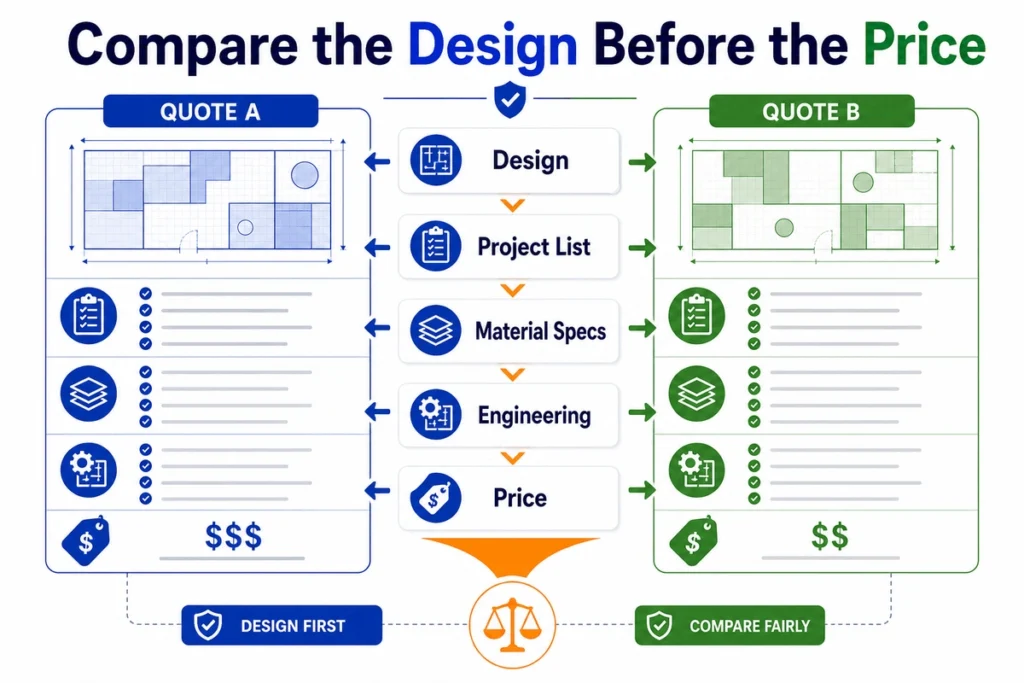 This infographic explains why buyers should compare the design, activity list, material specs, and engineering support before judging soft play supplier prices.